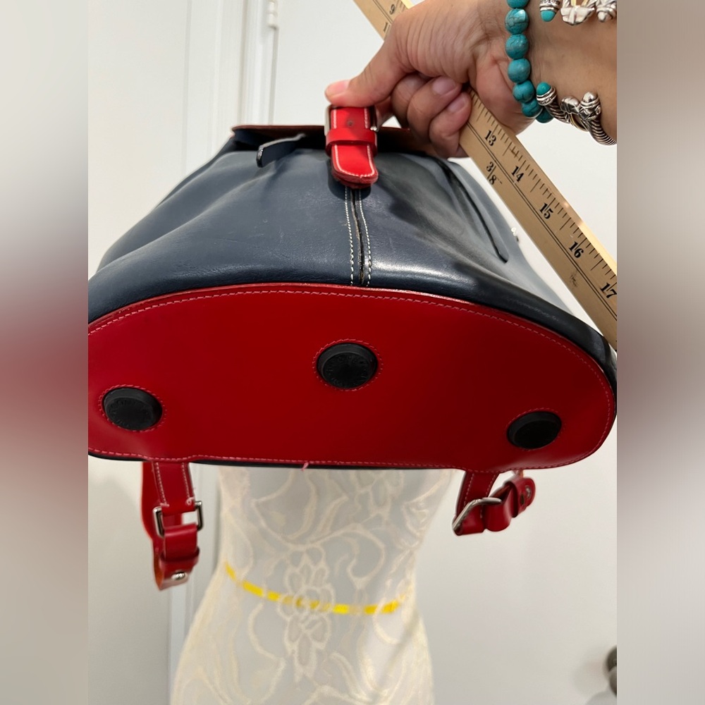 Dooney & Bourke Vintage Red and Blue Leather Mini Backpack Made in USA Rare Find - Picture 7 of 8